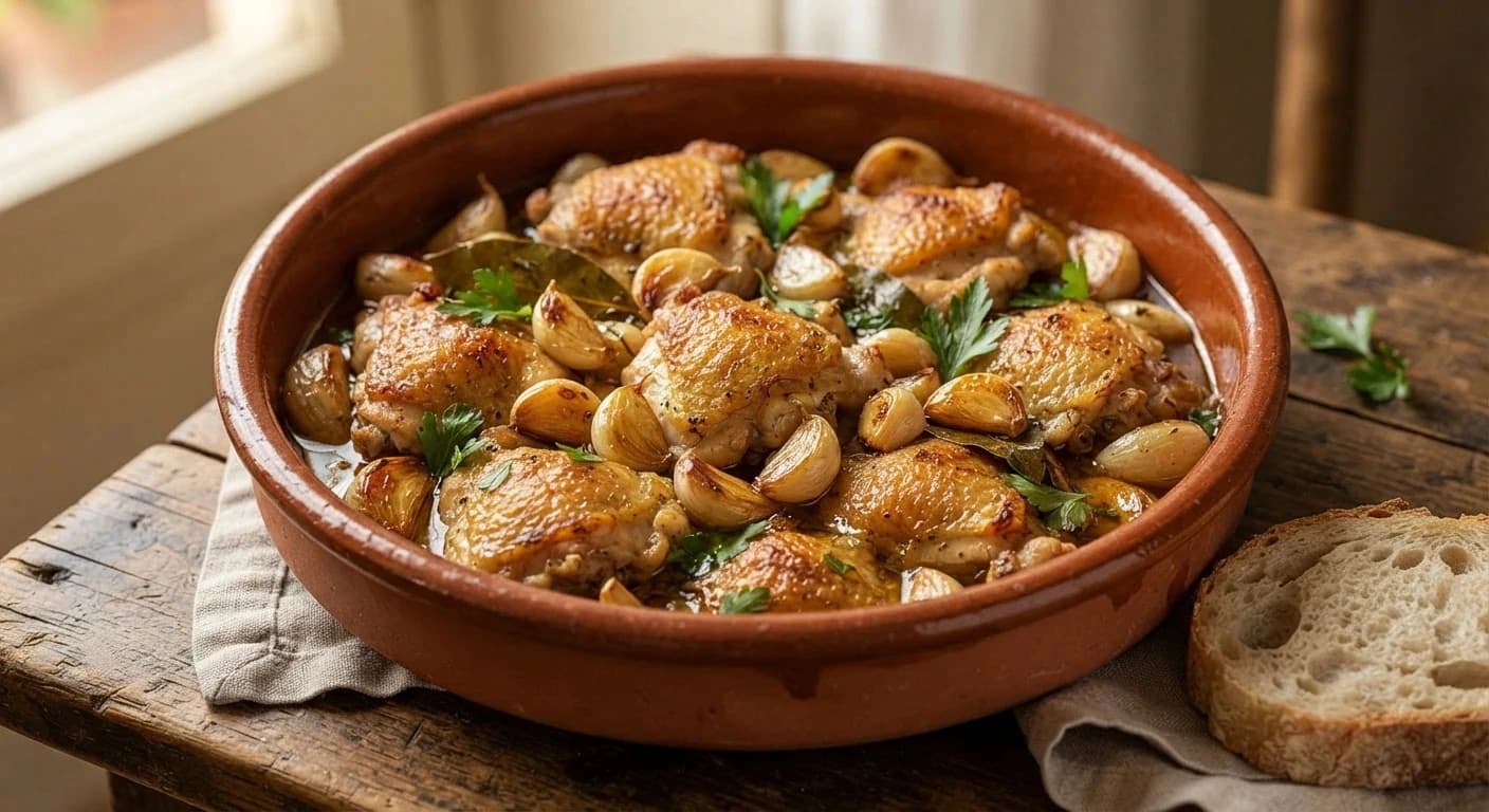 Poulet espagnol à l’ail